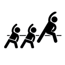 icon of figures doing physical training