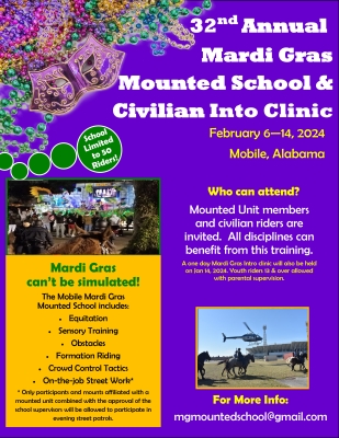 Mardi Gras School & Clinic Flyer 2024