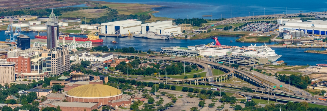 view of downtown Mobile