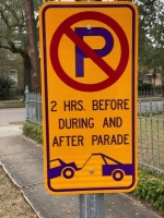 Mardi Gras Parking Sign